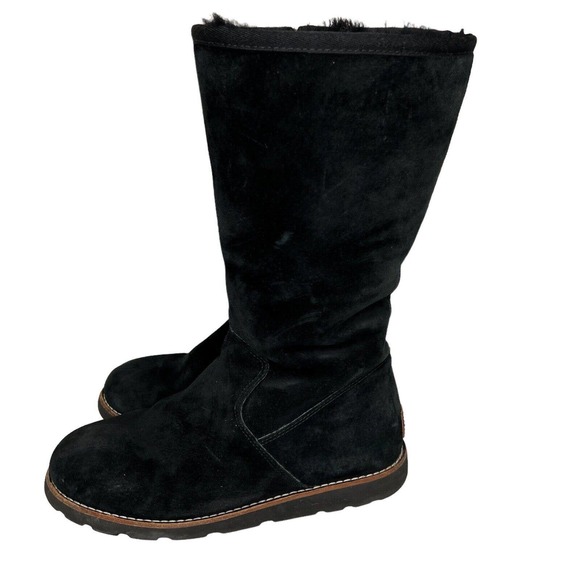 UGG Womens Black Waterproof Etta Tall Boot Platform Sole Shearling Interior Boot - Picture 5 of 9